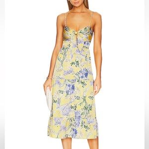 Heartloom Revolve Larson Women’s Midi Dress in Golden Yellow Floral - Size Small